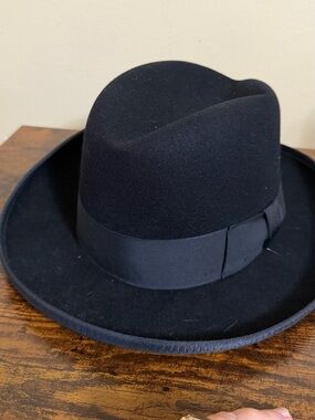 Godfather Designer Collection Black Wool Fedora - Size Small